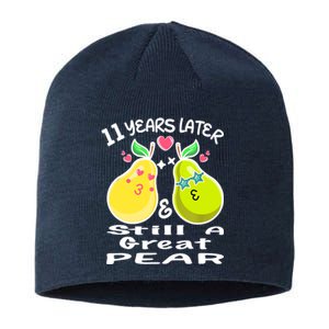 Funny Matching Couple 11th Year Wedding Anniversary Sustainable Beanie