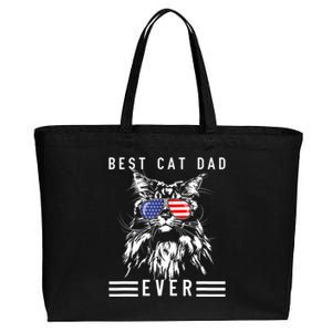 Funny Maine Coon Cat Best Cat Dad Ever Funny Cat Maine Coon Cotton Canvas Jumbo Tote