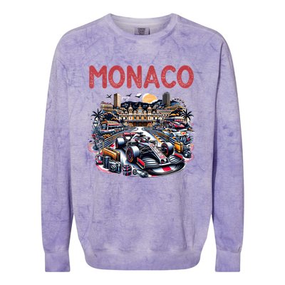 Formula Monaco City Monte Carlo Circuit Racetrack Travel Colorblast Crewneck Sweatshirt