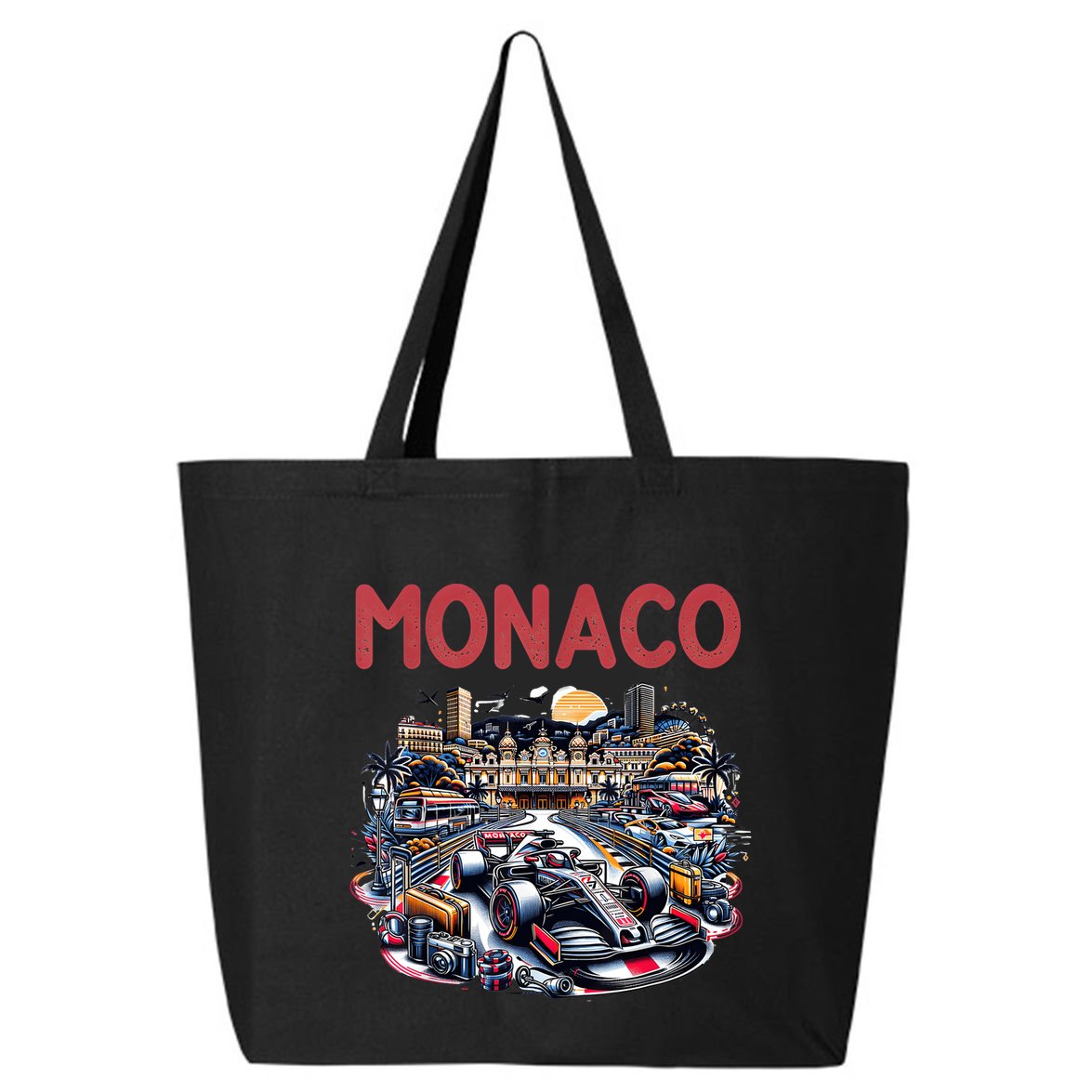 Formula Monaco City Monte Carlo Circuit Racetrack Travel 25L Jumbo Tote