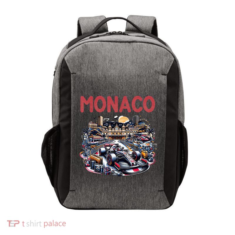 Formula Monaco City Monte Carlo Circuit Racetrack Travel Vector Backpack