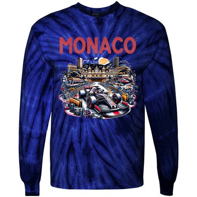 Formula Monaco City Monte Carlo Circuit Racetrack Travel Tie-Dye Long Sleeve Shirt