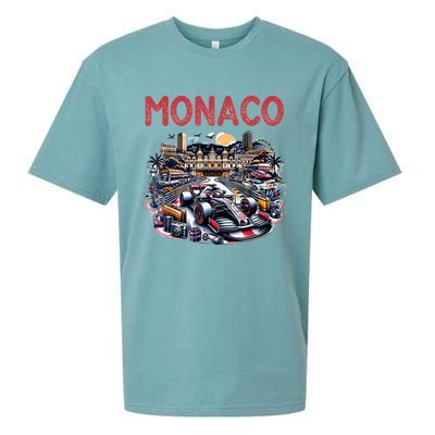 Formula Monaco City Monte Carlo Circuit Racetrack Travel Sueded Cloud Jersey T-Shirt