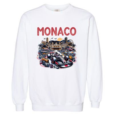 Formula Monaco City Monte Carlo Circuit Racetrack Travel Garment-Dyed Sweatshirt