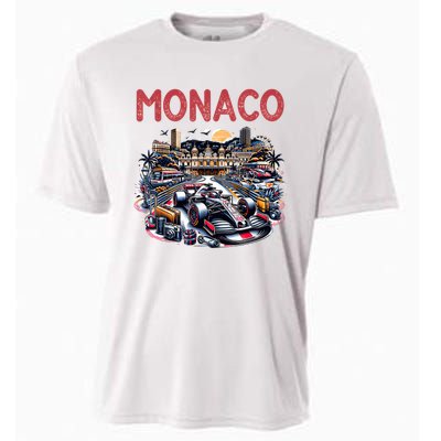 Formula Monaco City Monte Carlo Circuit Racetrack Travel Cooling Performance Crew T-Shirt