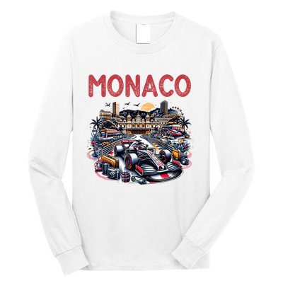 Formula Monaco City Monte Carlo Circuit Racetrack Travel Long Sleeve Shirt