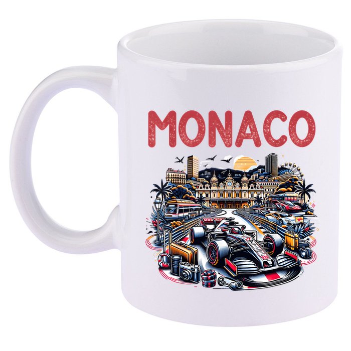 Formula Monaco City Monte Carlo Circuit Racetrack Travel 11oz C Handle Ceramic Mug