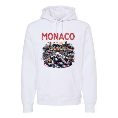 Formula Monaco City Monte Carlo Circuit Racetrack Travel Premium Hoodie