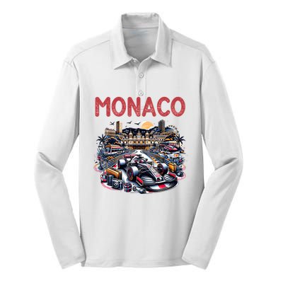 Formula Monaco City Monte Carlo Circuit Racetrack Travel Silk Touch Performance Long Sleeve Polo