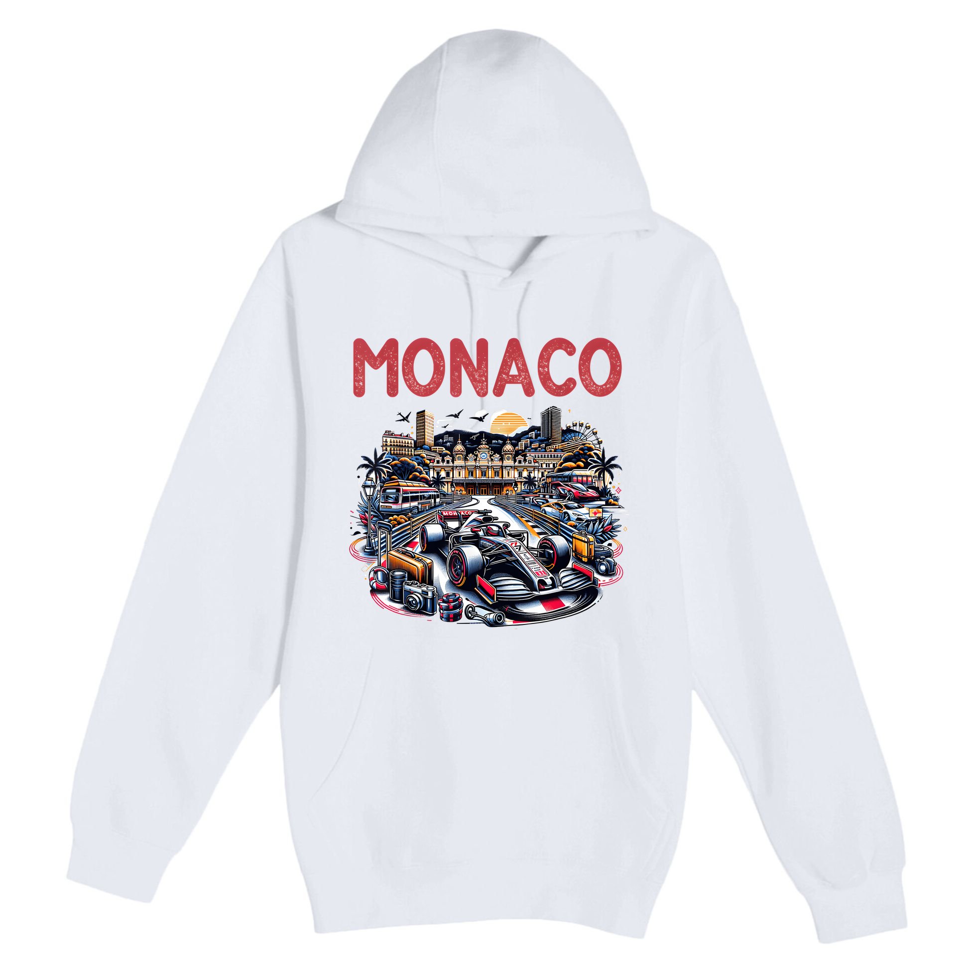 Formula Monaco City Monte Carlo Circuit Racetrack Travel Premium Pullover Hoodie