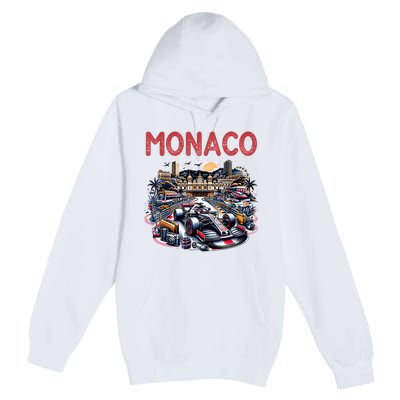 Formula Monaco City Monte Carlo Circuit Racetrack Travel Premium Pullover Hoodie