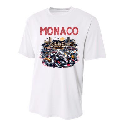 Formula Monaco City Monte Carlo Circuit Racetrack Travel Performance Sprint T-Shirt