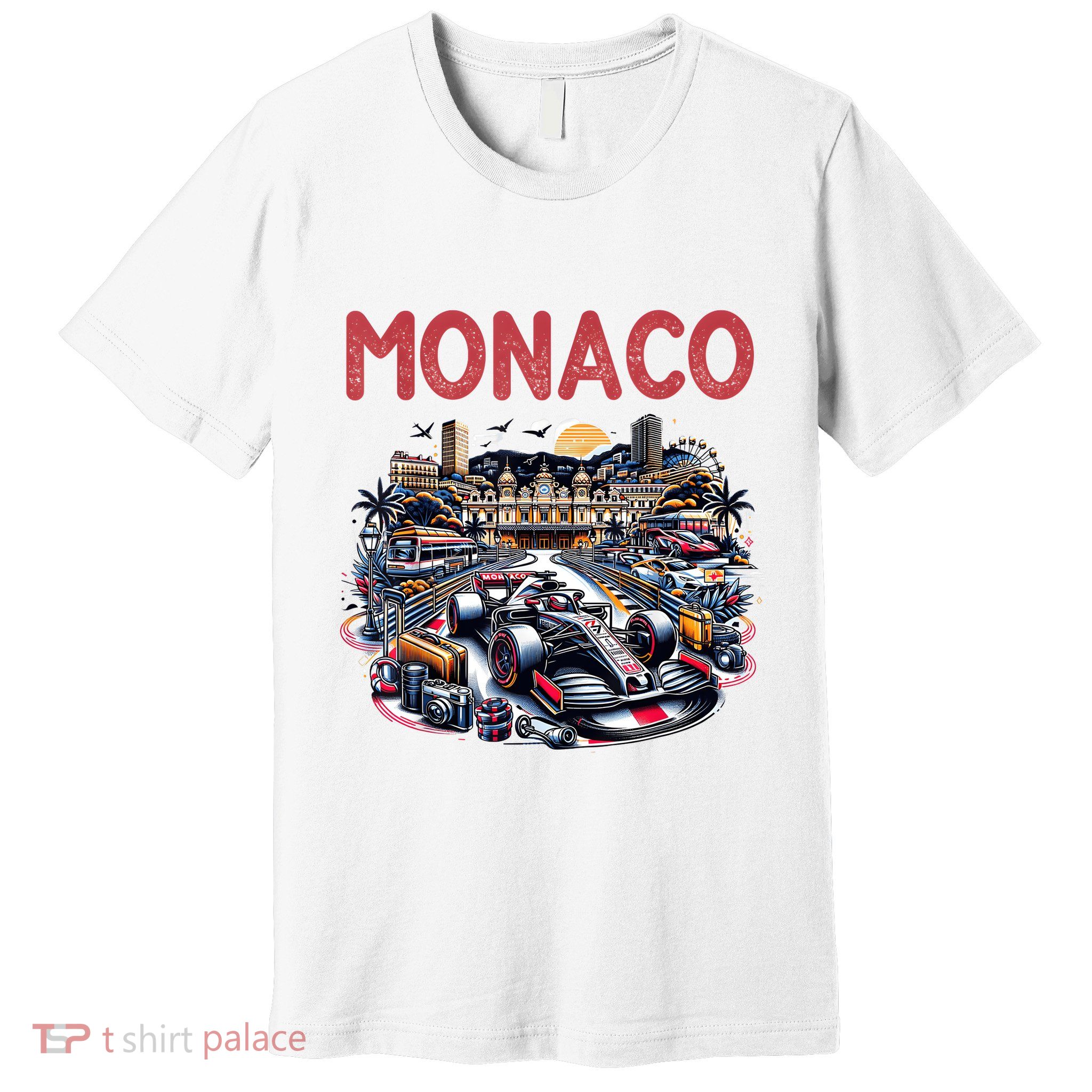 Formula Monaco City Monte Carlo Circuit Racetrack Travel Premium T-Shirt