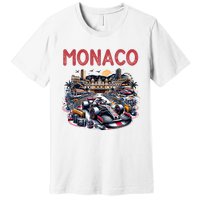 Formula Monaco City Monte Carlo Circuit Racetrack Travel Premium T-Shirt