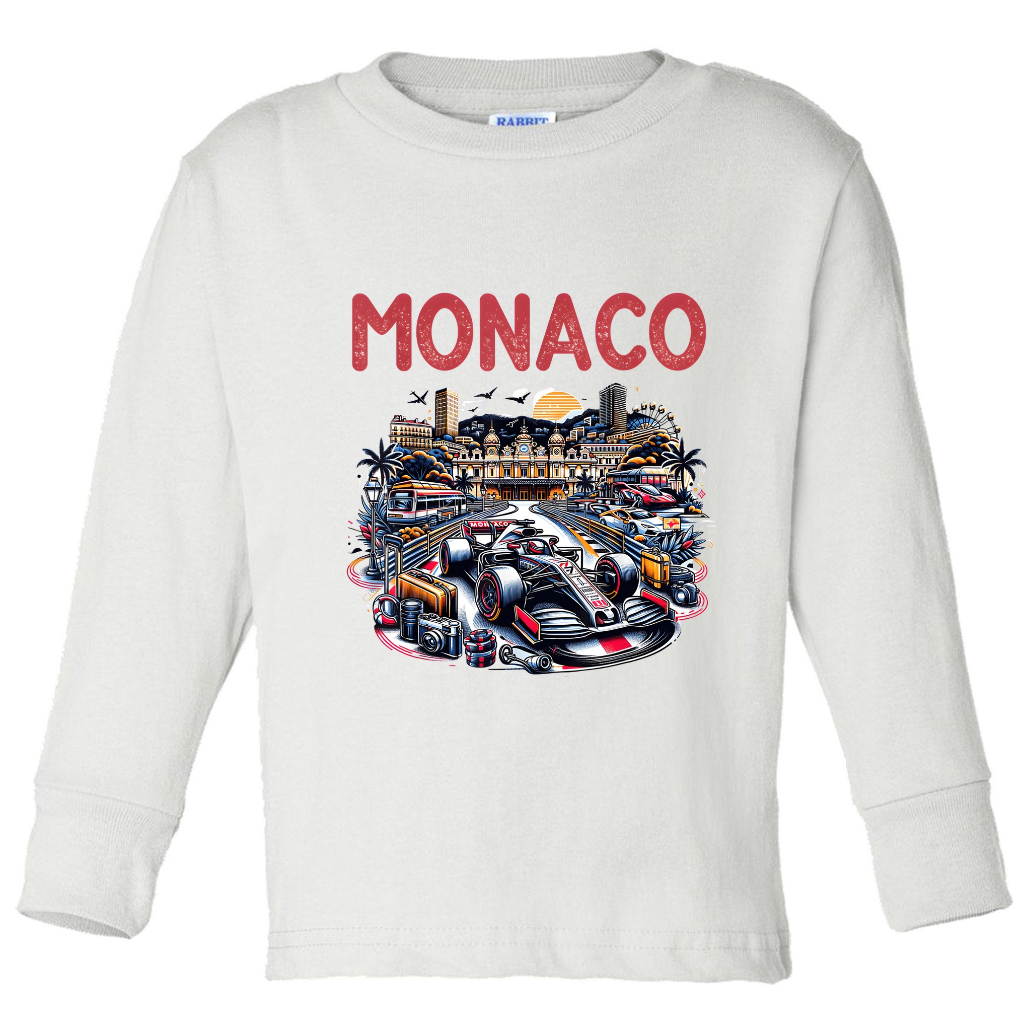 Formula Monaco City Monte Carlo Circuit Racetrack Travel Toddler Long Sleeve Shirt