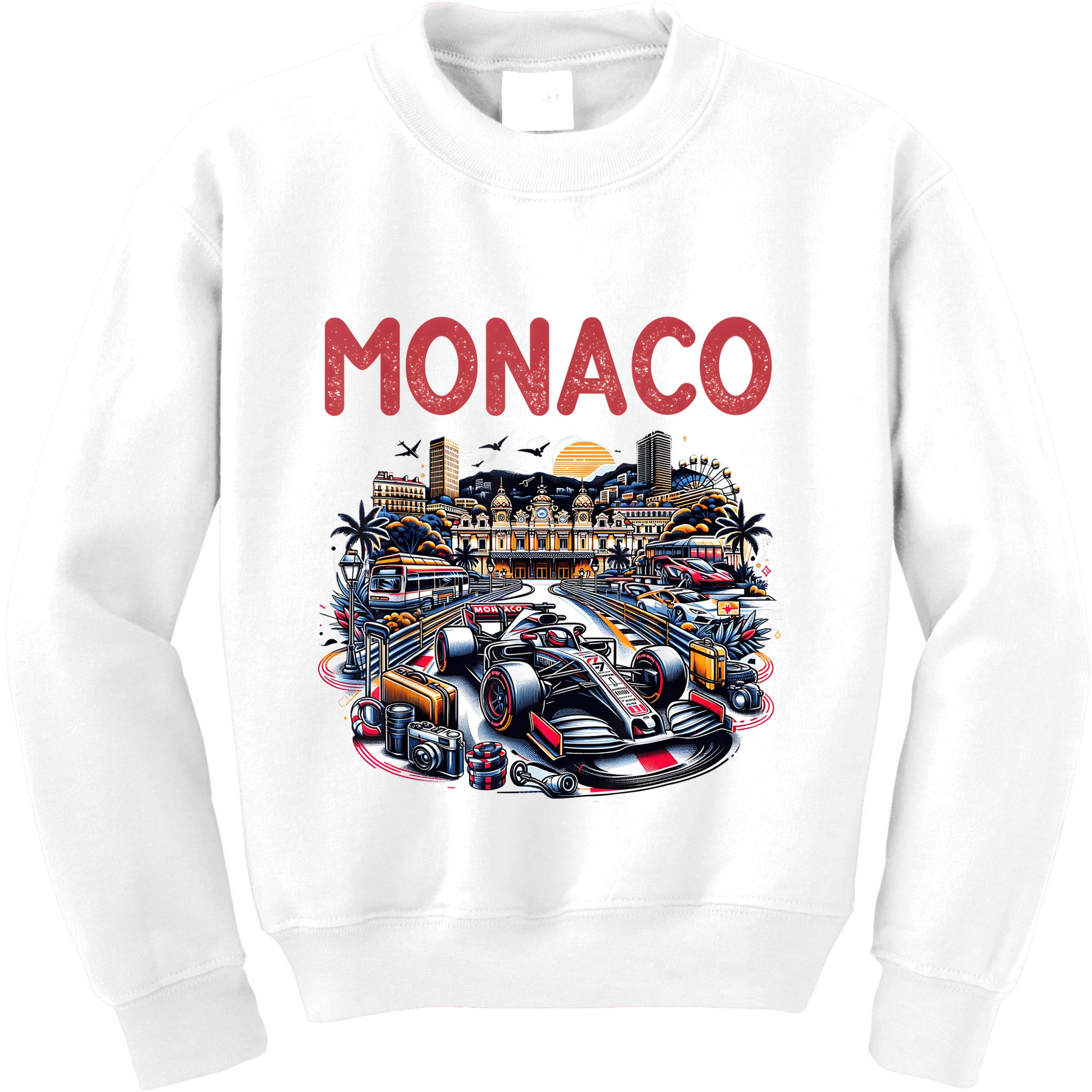 Formula Monaco City Monte Carlo Circuit Racetrack Travel Kids Sweatshirt
