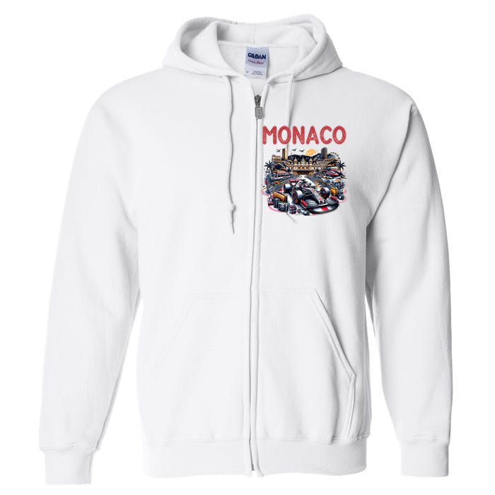 Formula Monaco City Monte Carlo Circuit Racetrack Travel Full Zip Hoodie