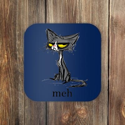 Funny Meh Cat Gift For Cat Lovers Coaster