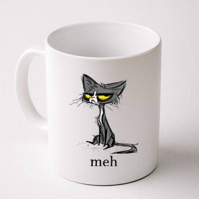 Funny Meh Cat Gift For Cat Lovers Coffee Mug