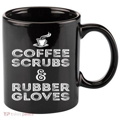 Funny Medical : Coffee Scrubs And Rubber Gloves Gift 11oz C Handle Ceramic Mug