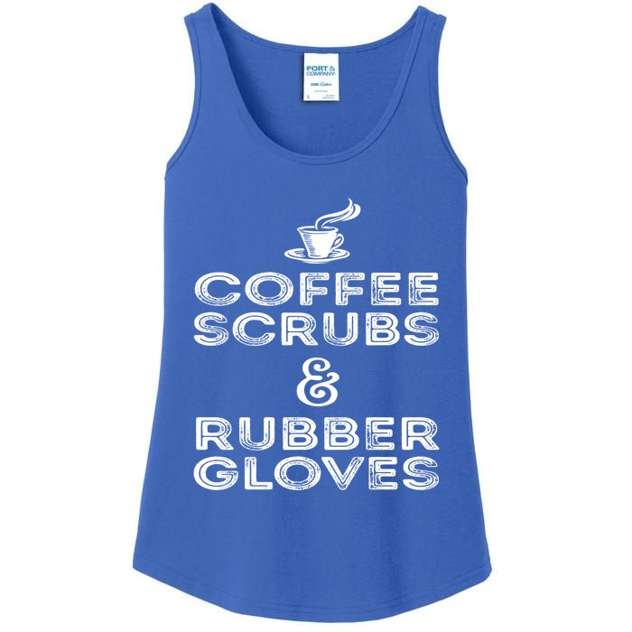 Funny Medical : Coffee Scrubs And Rubber Gloves Gift Ladies Essential Tank