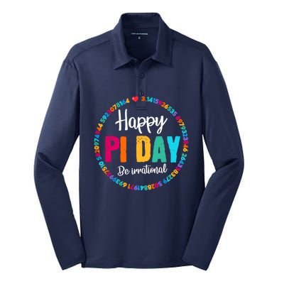 Funny Math Coach Teacher Pi Day Lover Silk Touch Performance Long Sleeve Polo