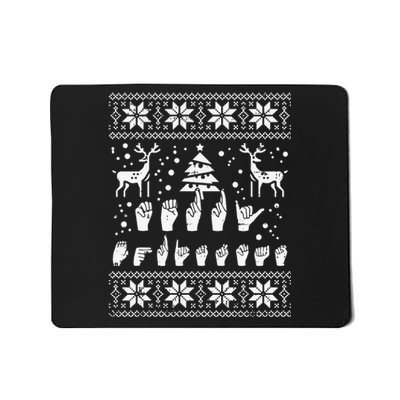 Funny Merry Christmas Sign Language Asl Deaf Ugly Christmas Gift Mousepad