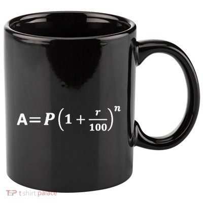 Funny Minimalist Compound Interest Formula Investor Trader 11oz C Handle Ceramic Mug