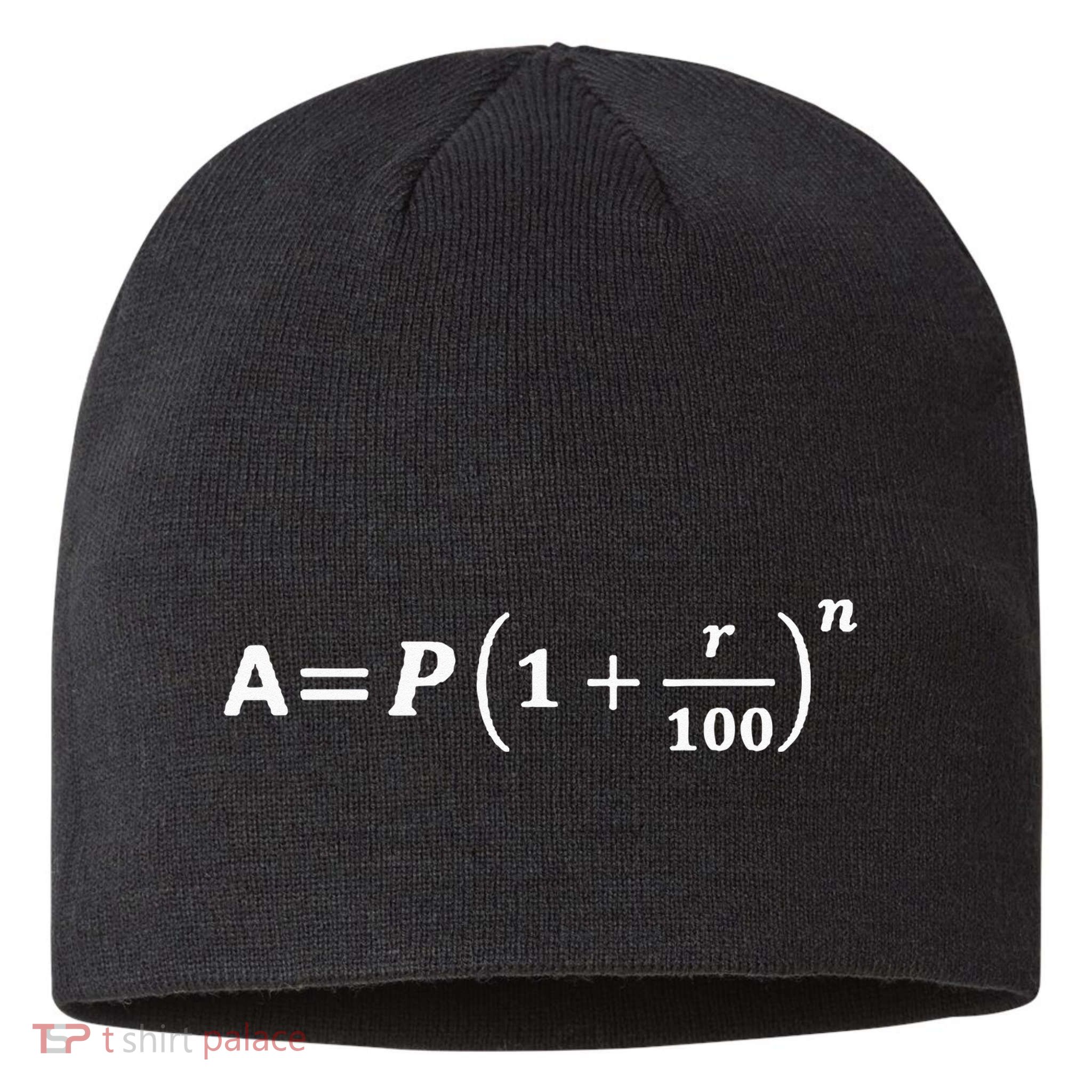 Funny Minimalist Compound Interest Formula Investor Trader Sustainable Beanie