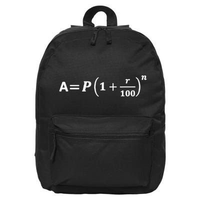 Funny Minimalist Compound Interest Formula Investor Trader 16 in Basic Backpack