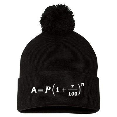 Funny Minimalist Compound Interest Formula Investor Trader Pom Pom 12in Knit Beanie