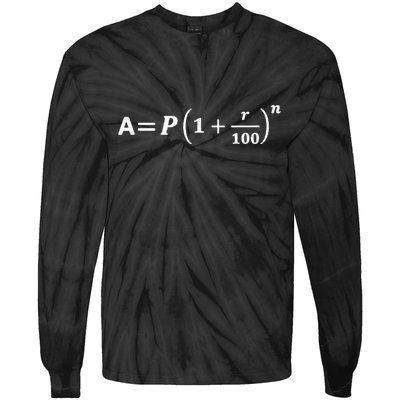 Funny Minimalist Compound Interest Formula Investor Trader Tie-Dye Long Sleeve Shirt