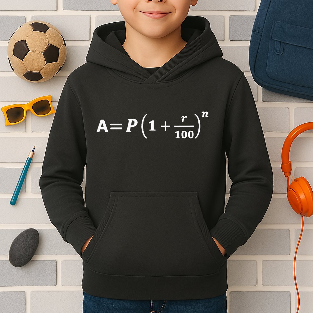 Funny Minimalist Compound Interest Formula Investor Trader Kids Hoodie