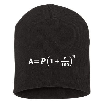 Funny Minimalist Compound Interest Formula Investor Trader Short Acrylic Beanie