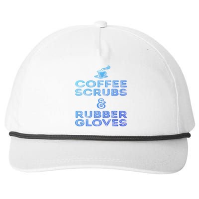 Funny Medical : Coffee Scrubs And Rubber Gloves Gift Snapback Five-Panel Rope Hat