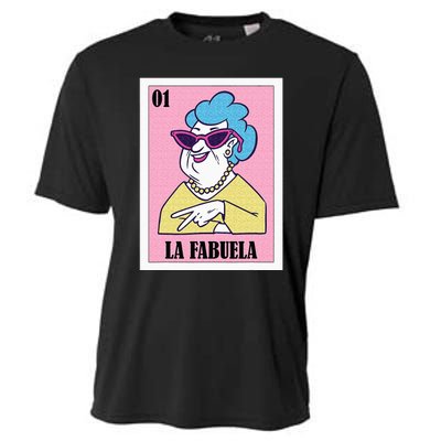 Funny Mexican Design For Grandma La Fabuela Cooling Performance Crew T-Shirt