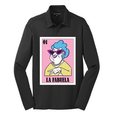 Funny Mexican Design For Grandma La Fabuela Silk Touch Performance Long Sleeve Polo