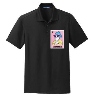 Funny Mexican Design For Grandma La Fabuela Dry Zone Grid Polo