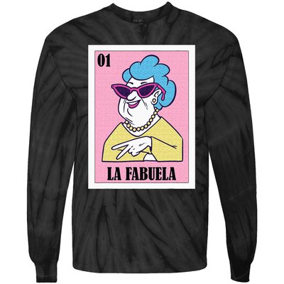 Funny Mexican Design For Grandma La Fabuela Tie-Dye Long Sleeve Shirt