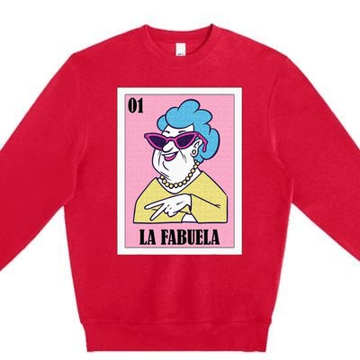 Funny Mexican Design For Grandma La Fabuela Premium Crewneck Sweatshirt