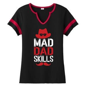 Father Mad Dad Skills Funny Dad Gift Ladies Halftime Notch Neck Tee