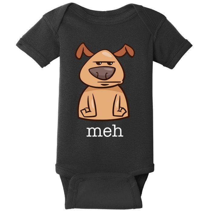 Funny Meh Dog Gift For Dog Lovers Baby Bodysuit