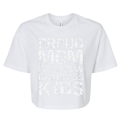 Funny MotherS Day Joke Gift Proud Mom Of A Few Dumbass Bella+Canvas Jersey Crop Tee