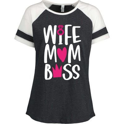 Funny Mothers Day Wife Mom Boss Great Gift Cute Gift Enza Ladies Jersey Colorblock Tee