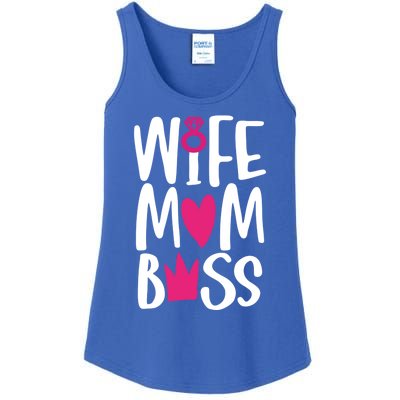 Funny Mothers Day Wife Mom Boss Great Gift Cute Gift Ladies Essential Tank