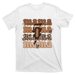 football Mama Distressed Lightning Bolt Mom T-Shirt