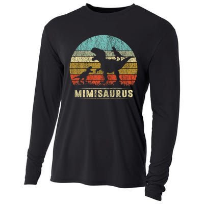 funny Mimi Dinosaur Mimisaurus 2 Two Family Cooling Performance Long Sleeve Crew