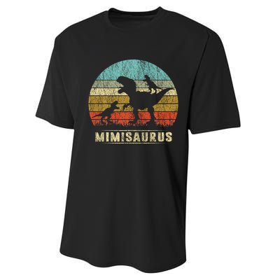 funny Mimi Dinosaur Mimisaurus 2 Two Family Performance Sprint T-Shirt