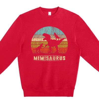 funny Mimi Dinosaur Mimisaurus 2 Two Family Premium Crewneck Sweatshirt