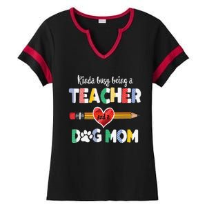 Funny Mothers Day For Teacher Dog Lover Dog Mom Teacher Ladies Halftime Notch Neck Tee